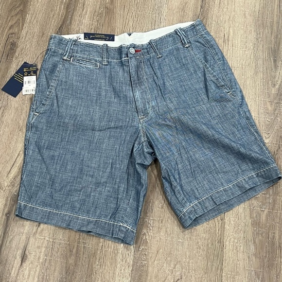 NWT Polo Ralph Lauren 31W Chambray Nautical USA Straight Fit Light Shorts - Picture 1 of 14